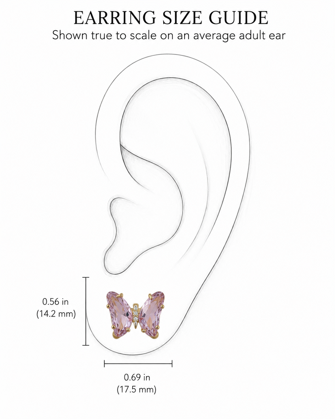 Lavender Butterfly Studs