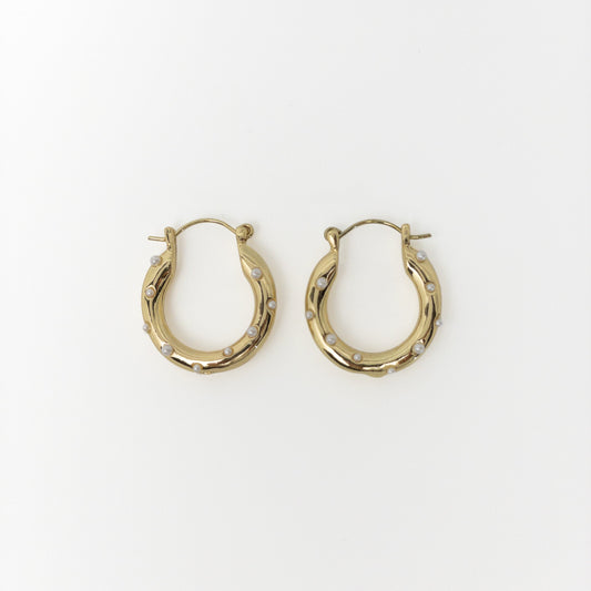 Lucky Pearl Hoops