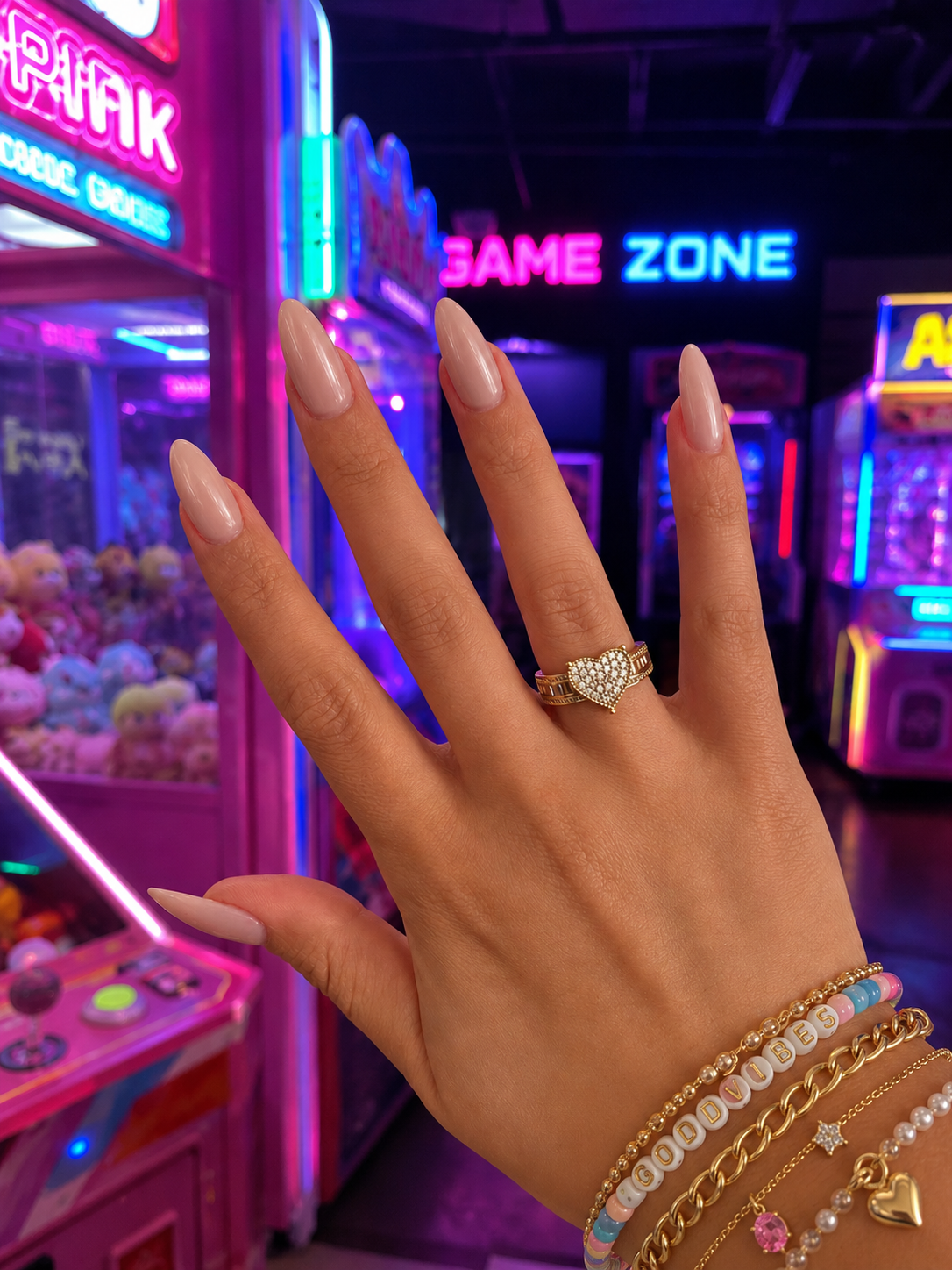 Size 7 Iced Heart Ring