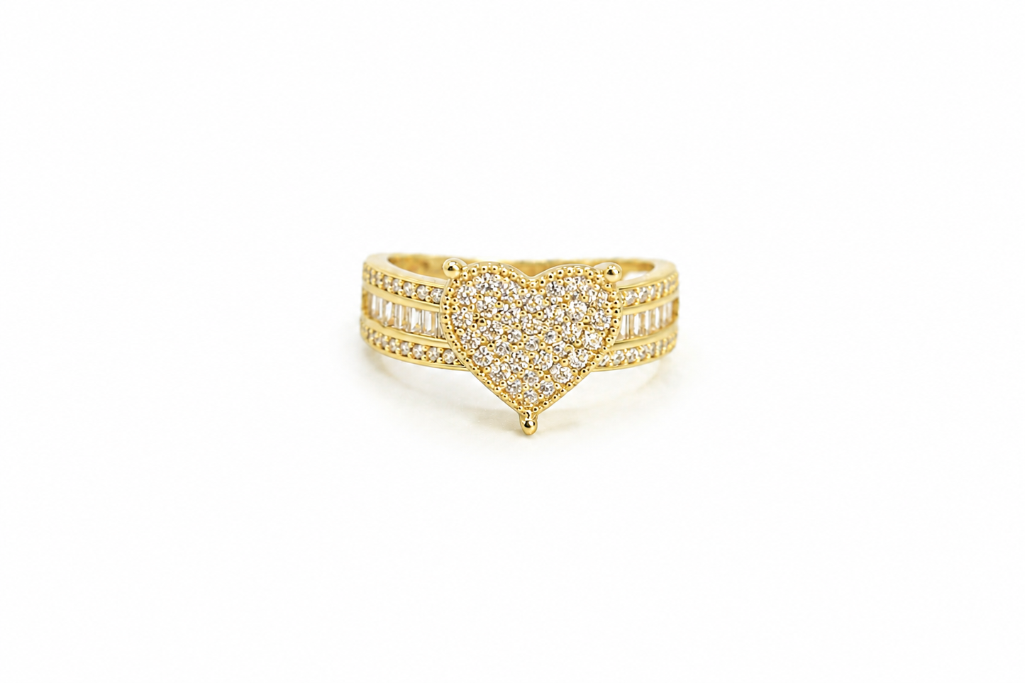 Size 7 Iced Heart Ring