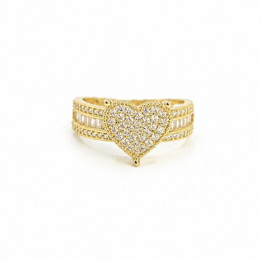 Iced Heart Ring- Size 7