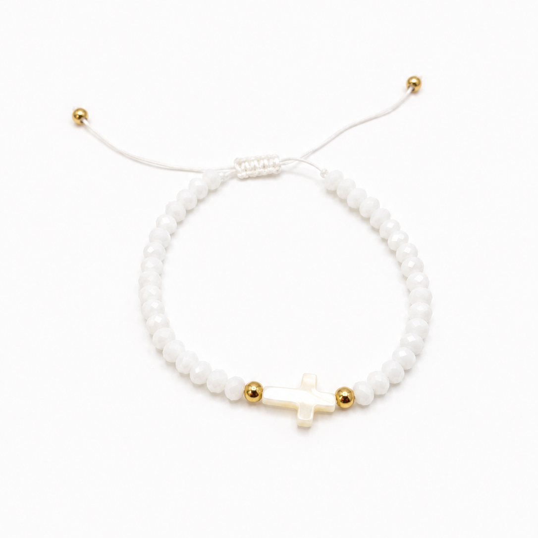 White Cross Your Heart Bracelet