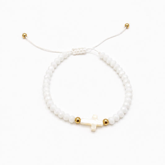 White Cross Your Heart Bracelet