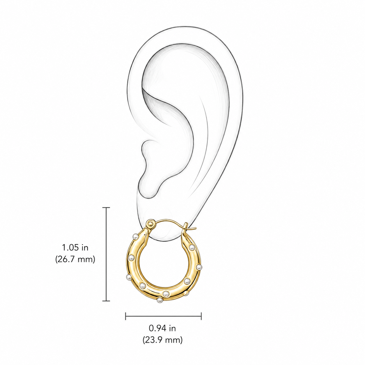 Lucky Pearl Hoops