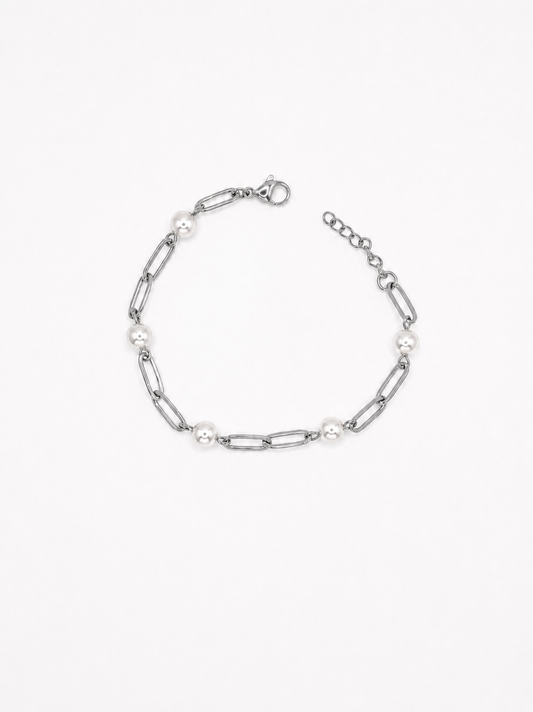 Pearl Rockstar Silver Bracelet