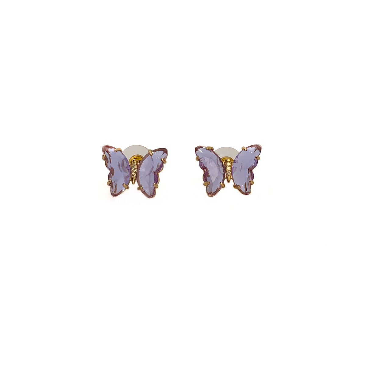 Lavender Butterfly Studs