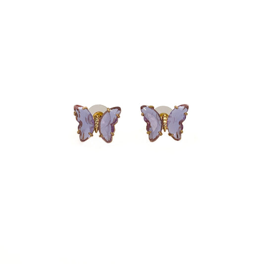 Lavender Butterfly Studs