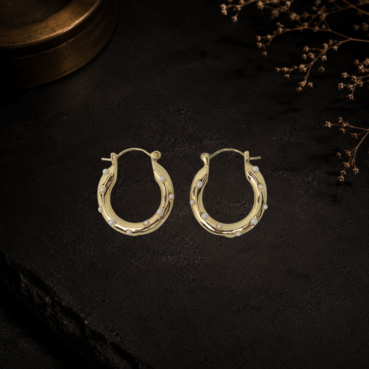 Lucky Pearl Hoops